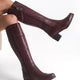 Lucca Genuine Knee High Leather Burgundy Boots