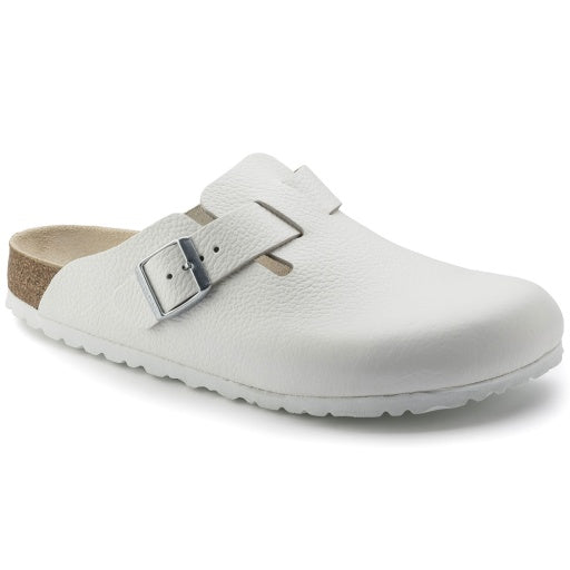 Boston White Smooth Leather Narrow