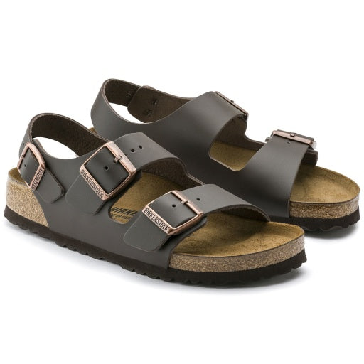 Milano Dark Brown Smooth Leather Narrow