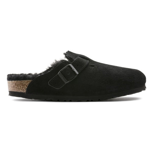 Boston Shearling Black Suede Leather/Shearling Narrow