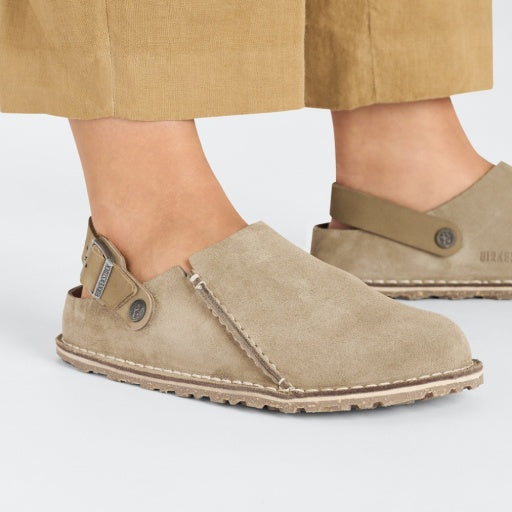 Lutry Grey Taupe Suede Leather Narrow