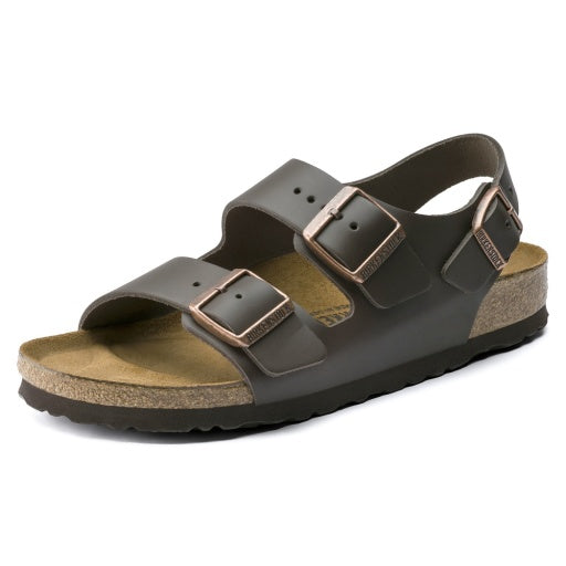 Milano Dark Brown Smooth Leather Narrow