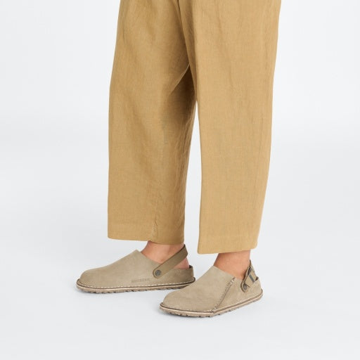 Lutry Grey Taupe Suede Leather Narrow