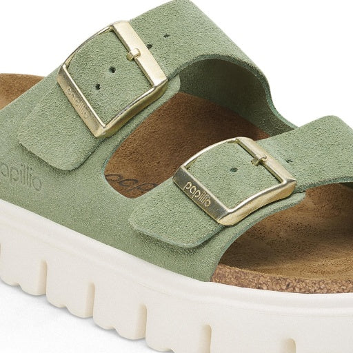 Arizona Chunky Green Tea Suede Leather Narrow