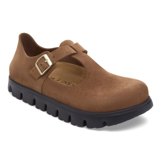 Paris Chunky Dark Tea Suede Leather Narrow