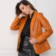 Blazer Saffron Leather Jacket Women Jeyka