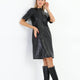 Addison Black Leather Dress