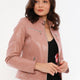 Nita Blush Leather Jacket Women Jeyka