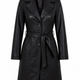 Madonna Black Leather Trench Coat Women Jeyka