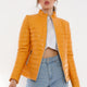 Clara Puffer Yellow Leather Jacket Women Jeyka