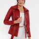 Azra Red Leather Jacket Women Jeyka