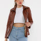 Azra Brown Leather Jacket Women Jeyka
