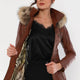 Caroline Tan Leather Jacket Women Jeyka