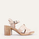 Violeta Genuine Leather Women Sandals Beige