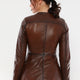 Celia Brown Leather Jacket Women Jeyka