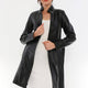 Alexa Black Leather Trench Coat Women Jeyka