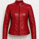 Malibuna Red Leather Jacket Women Jeyka