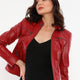 Nita Red Leather Jacket Women Jeyka