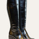 Vittoria Genuine Knee High Leather Black Boots