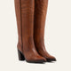 Manon Genuine Knee High Leather Tan Boots