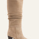 Audrey Genuine Leather Suede Beige Boots