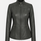 Colette Olive Green Leather Jacket Women Jeyka