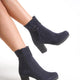 Tivora Genuine Leather Suede Navy Blue Boots