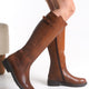 Terme Genuine Knee High Leather Tan Boots