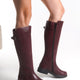 Terme Genuine Knee High Leather Burgundy Boots