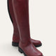 Miretta Genuine Knee High Leather Burgundy Boots