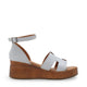 Camellia Genuine Leather Women Sandals White