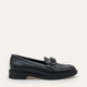 Hazelia Genuine Leather Black Loafers