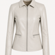 Fiona Beige Leather Jacket Women