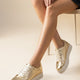 Soho Genuine Leather Women Sneakers Gold