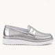 Evelyn Leather Women Comfort Shoes Silver