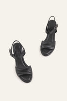 Ancona Genuine Leather Women Block Heel Sandals Black - view 4