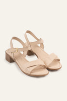 Arezzo Genuine Leather Women Block Heel Sandals Cream - view 2