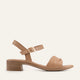 Arezzo Genuine Leather Women Block Heel Sandals Taupe