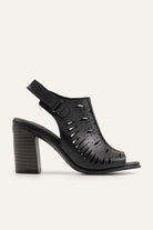 Assos Genuine Leather Women Heeled Sandals Black - view 1