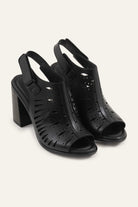 Assos Genuine Leather Women Heeled Sandals Black - view 2