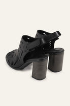 Assos Genuine Leather Women Heeled Sandals Black - view 3