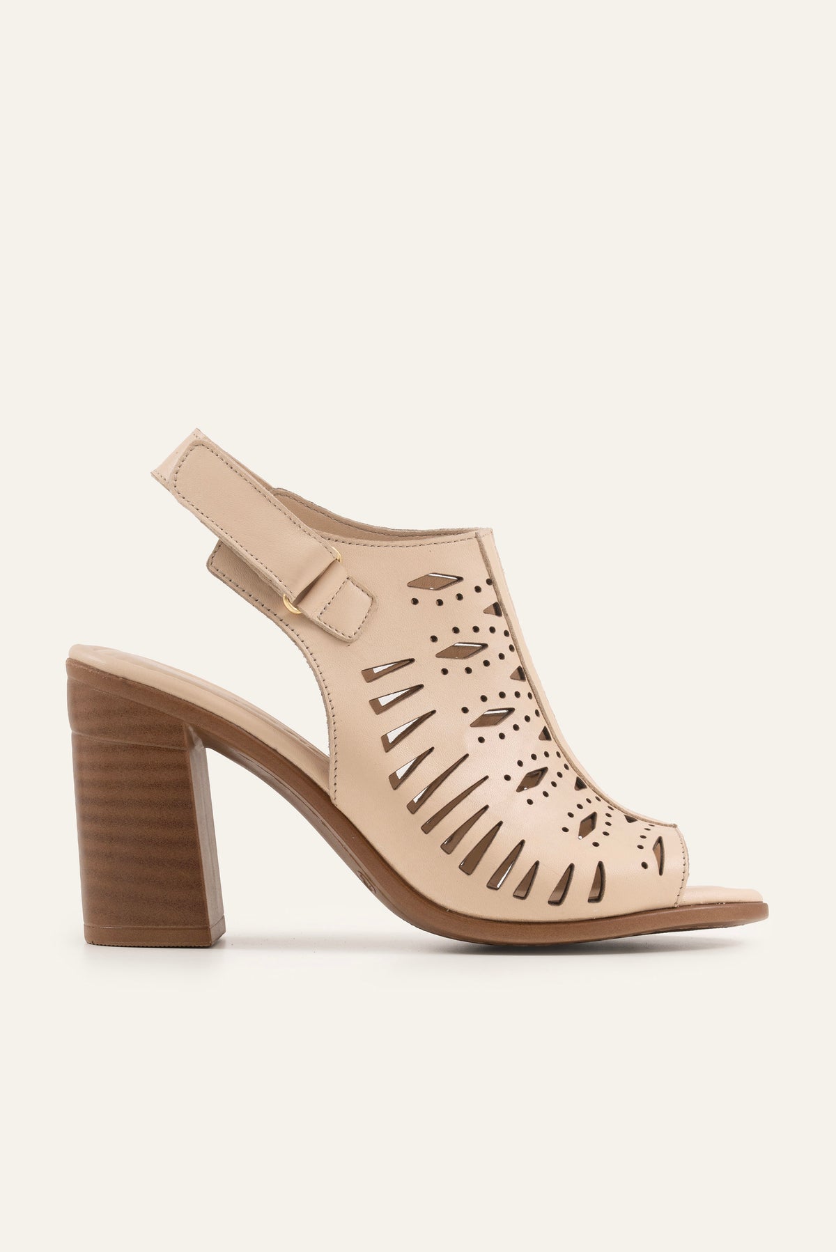 Assos Genuine Leather Women Heeled Sandals Cream - view 1