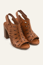 Assos Genuine Leather Women Heeled Sandals Tan - view 2