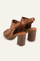 Assos Genuine Leather Women Heeled Sandals Tan - view 3