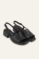 Atrani Genuine Leather Women Low Heel Sandals Black - view 2