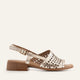 Atrani Genuine Leather Women Low Heel Sandals Gold