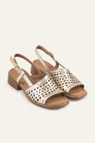 Atrani Genuine Leather Women Low Heel Sandals Gold - view 2