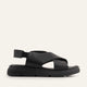 Bari Genuine Leather Women Platform Sandals Black