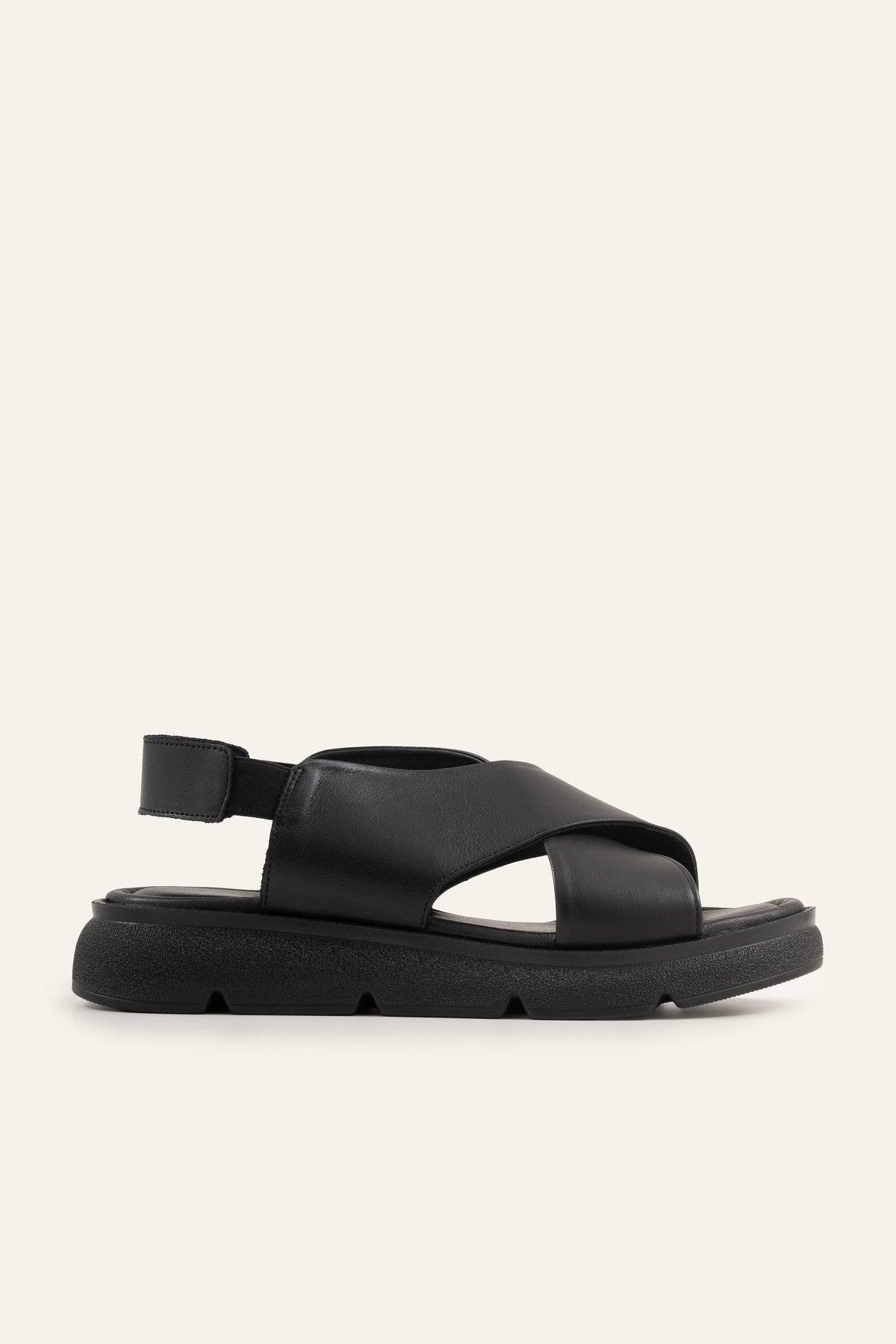 Bari Genuine Leather Women Platform Sandals Black - view 1