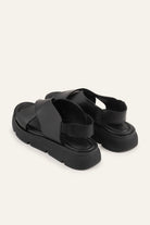Bari Genuine Leather Women Platform Sandals Black - view 3